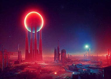 Cyberpunk neon night