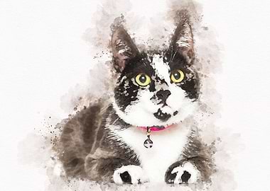 Cute Cat Watercolor