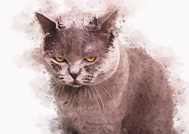 Cute Cat Watercolor