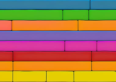 Wall bricks blocks rainbow