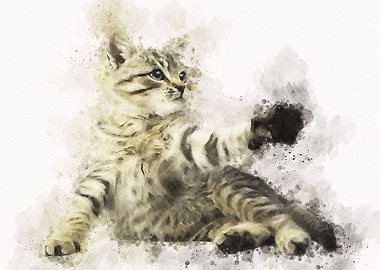 Cute Cat Watercolor