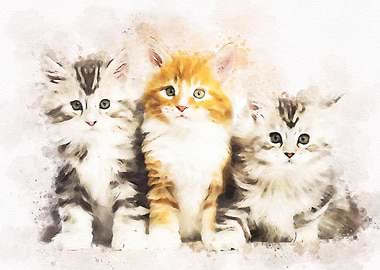 Cute Cat Watercolor