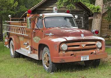 Vintage fire engine