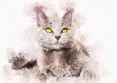 Cute Cat Watercolor