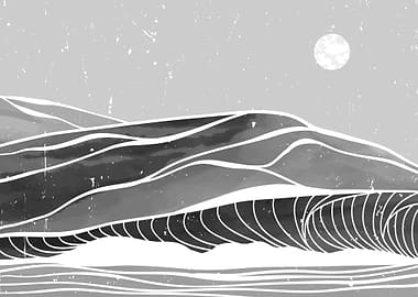 Mountain and ocean wave