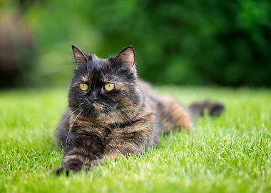Domestic Cat in meadow