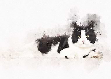 Cute Cat Watercolor