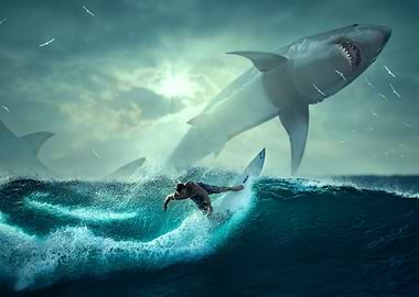 Sharks and surfers