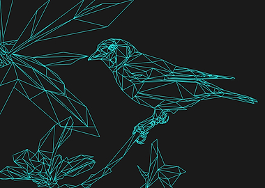 Goldfinch Lowpoly Line