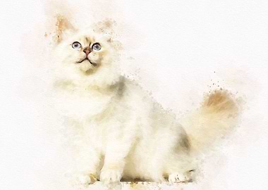 Cute Cat Watercolor