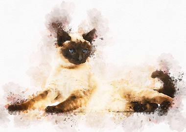 Cute Cat Watercolor