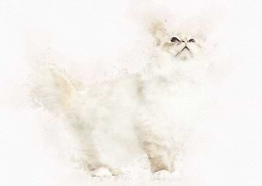 Cute Cat Watercolor