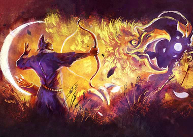 ARCHER MOON AND FIRE BEAST