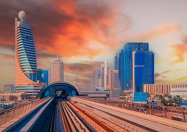 Futuristic city in Dubai