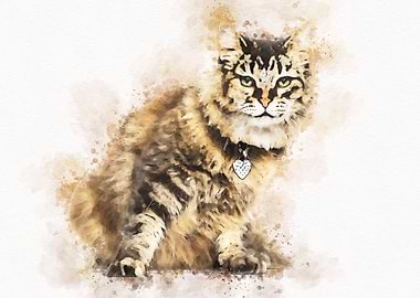 Cute Cat Watercolor