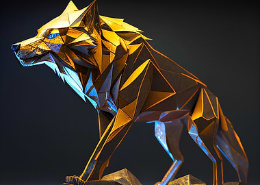 The Vintage Geometric Wolf