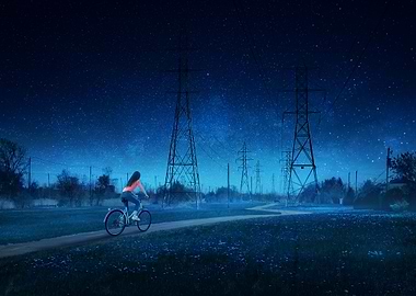 Under a starry night