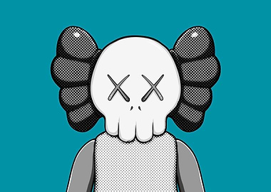 kaws black and white