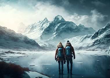 Couple in snowscape II