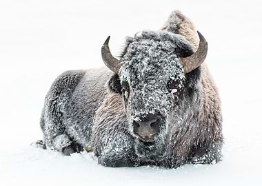 Bison in Snow