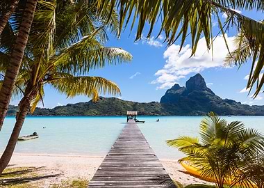 Jetty on the sea Bora Bora