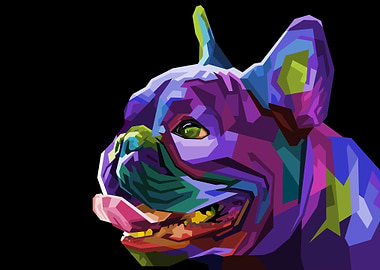 Colorful pug head