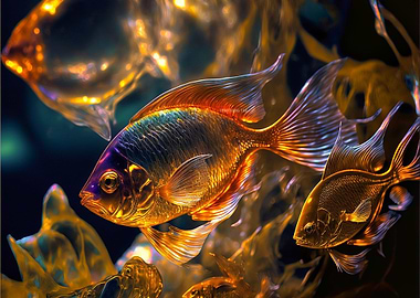 Fish Gold Dragon Globe