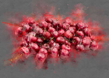 red cherries watrecolor