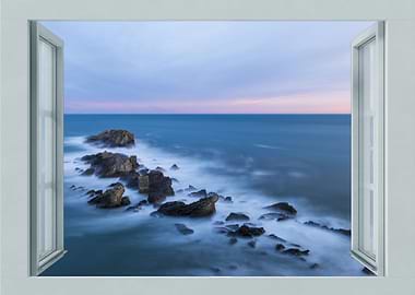 Open window sea view