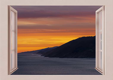 Open window sea view