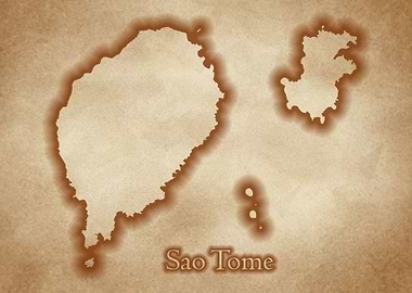Sao Tome vintage map
