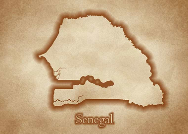 Senegal vintage map glow