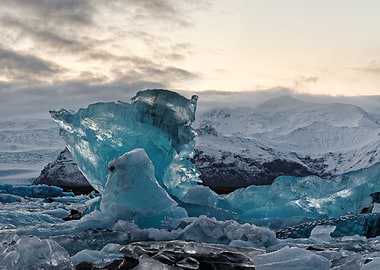 Evening light with ice