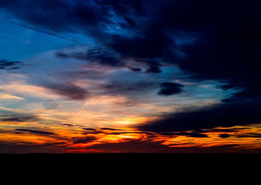 Peaceful skies fade night