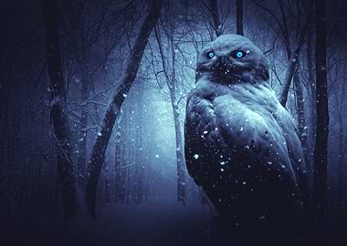 snowy night owl