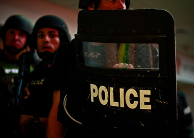 Riot Police in Action