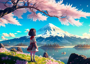 Asian Girl Landscapes