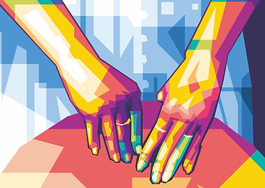 Holding a Beach Hat Popart