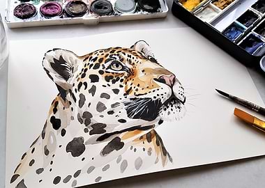 paint leopard art color