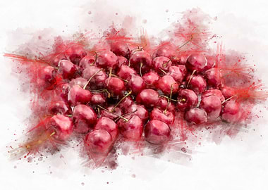 red cherries watrecolor