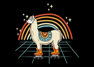 Lama Rollerblading