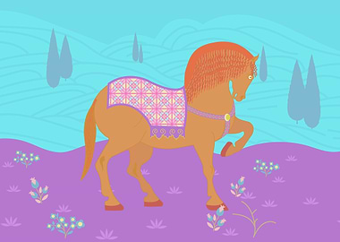 Persian Horse in a Meadow