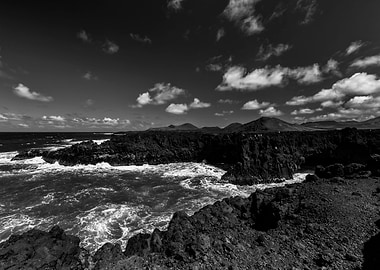 Landscape of Lanzarote B&W