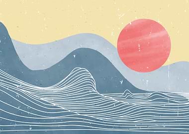 Abstract Mountain and sea