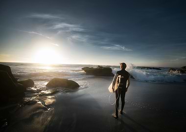 Surfer on a beach