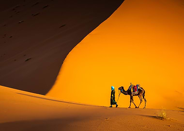 Man and camel Morocco