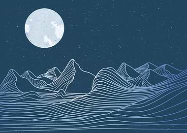 Mountain and ocean wave