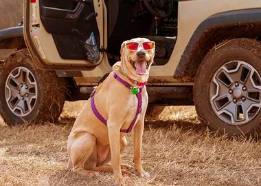 DOG WEARS GLASSES
