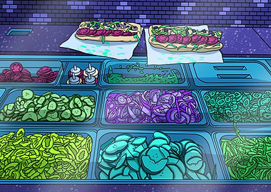 Sandwich Shop at Midnight