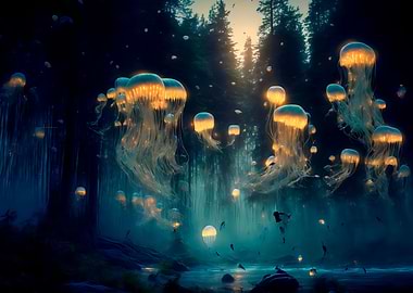 luminous jellyfish forest